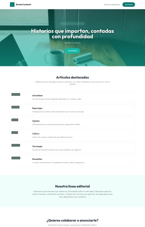 Diseño web Revista en Profundidad para blog
