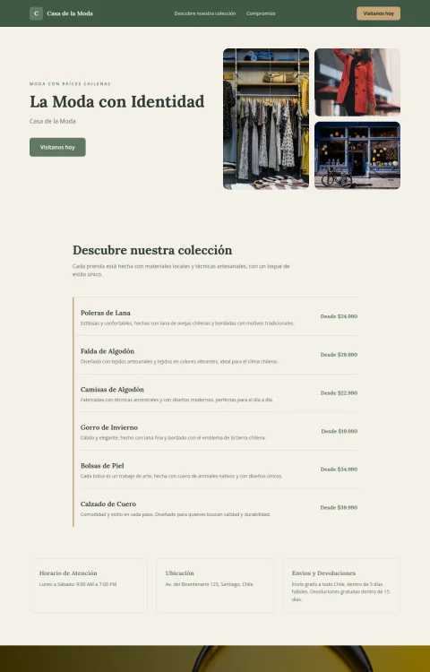 Diseño web Moda con Identidad para tienda