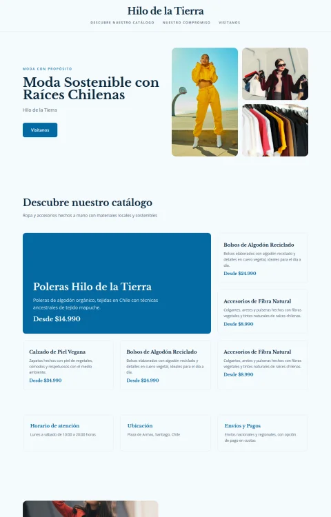 Diseño web Hilo de la Tierra para tienda