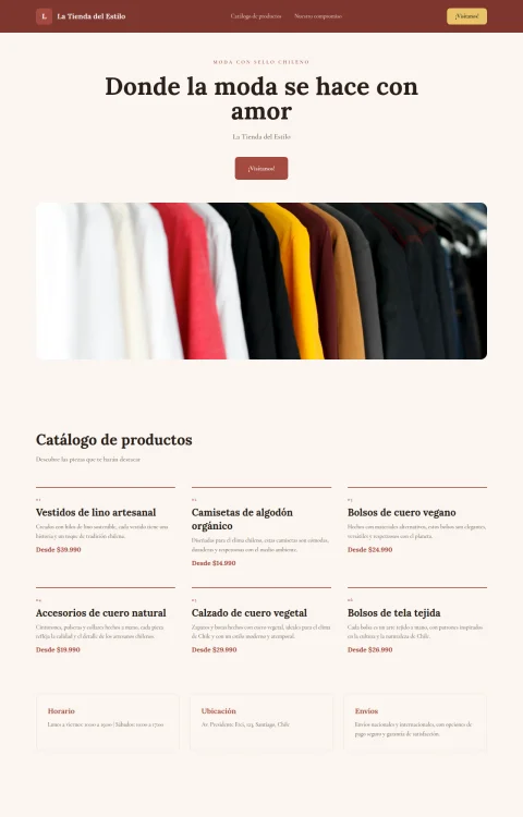 Diseño web Estilo con Amor para tienda