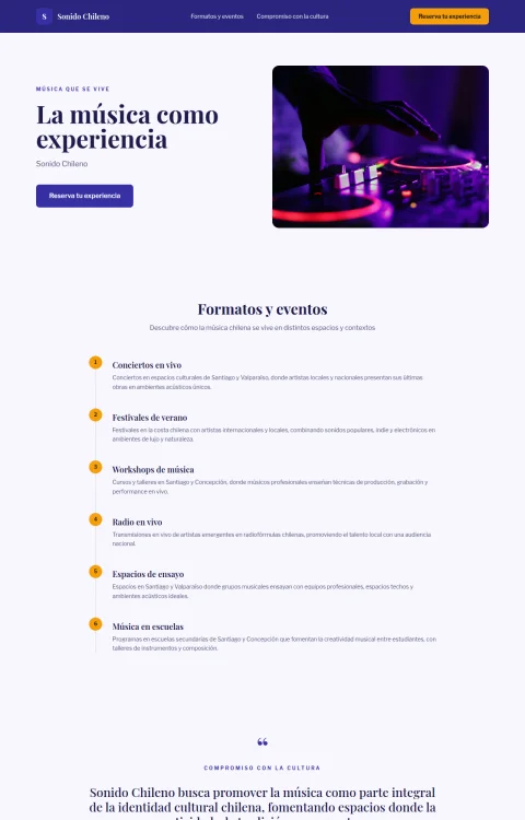 Diseño web Sonido Chileno para musica