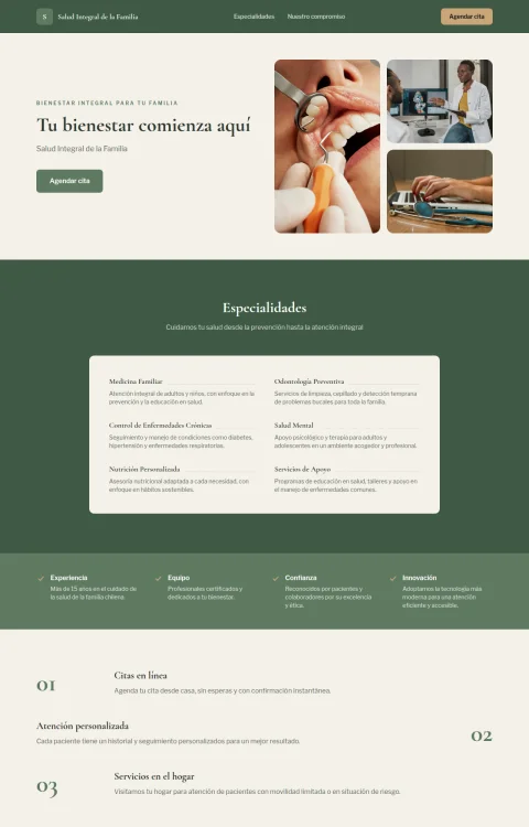 Diseño web Salud Familiar para tu consulta