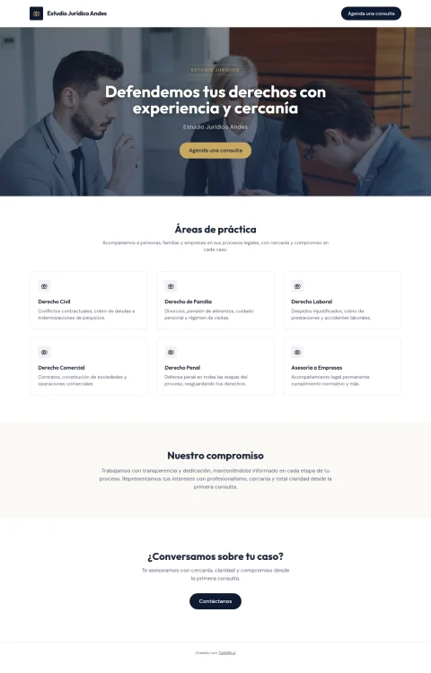 Diseño web Estudio Andes para tu estudio