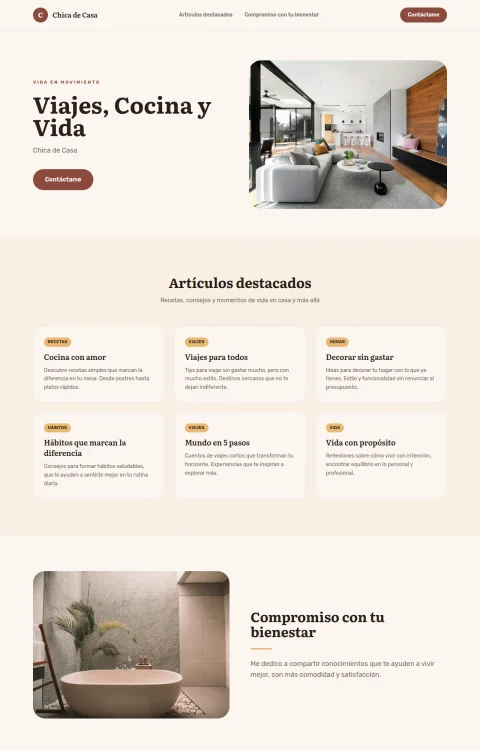 Diseño web Viajes y Cocina para blog