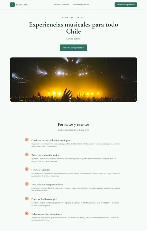 Diseño web Sonido del Sur para musica