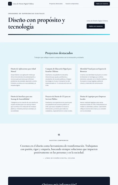 Diseño web Línea Digital para portfolio