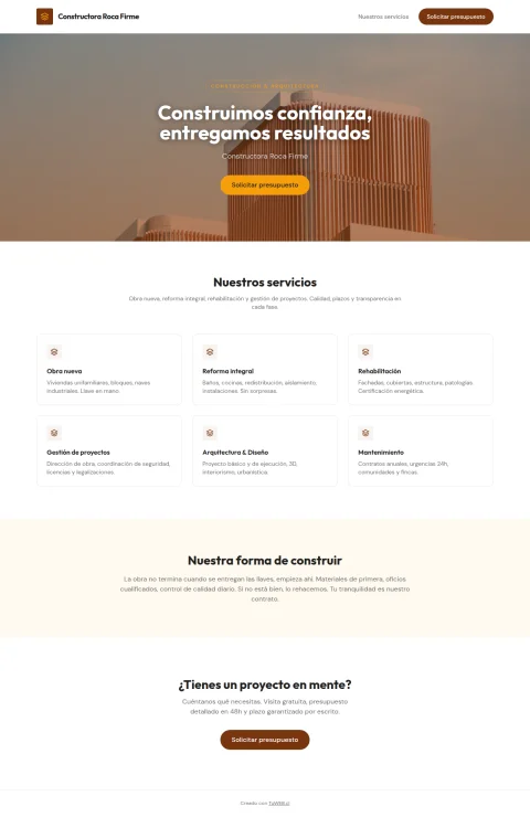 Diseño web Roca Firme para construccion
