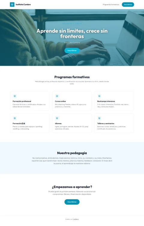 Diseño web Instituto Cumbre para edu