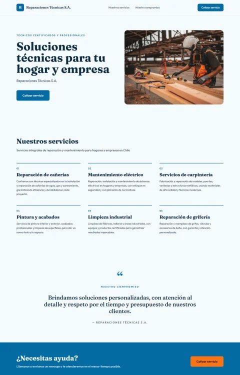 Diseño web Reparaciones Pro para tu empresa