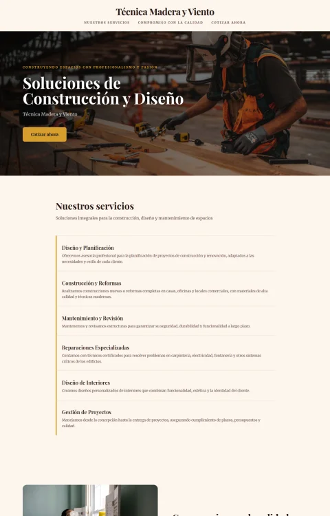 Diseño web Madera y Viento para tu empresa