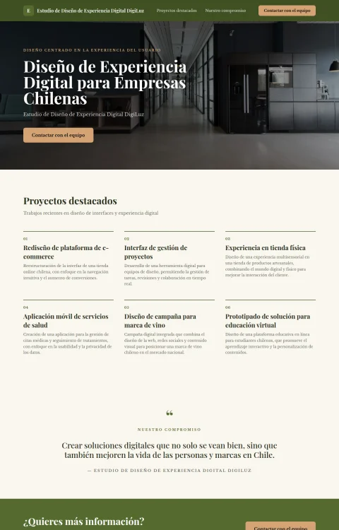 Diseño web Experiencia Digital para portfolio
