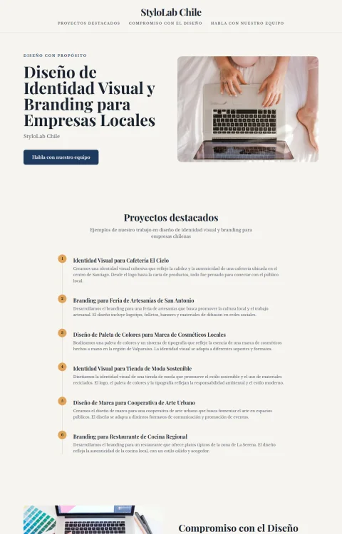 Diseño web Branding Local para portfolio