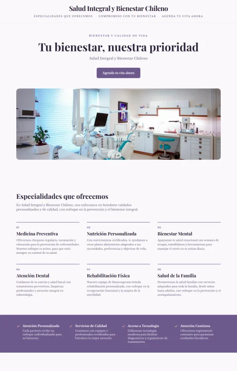 Diseño web Calidad de Vida para tu consulta