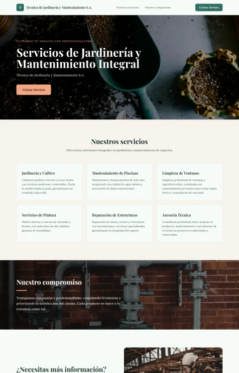Diseño web Jardinería Pro para servicios