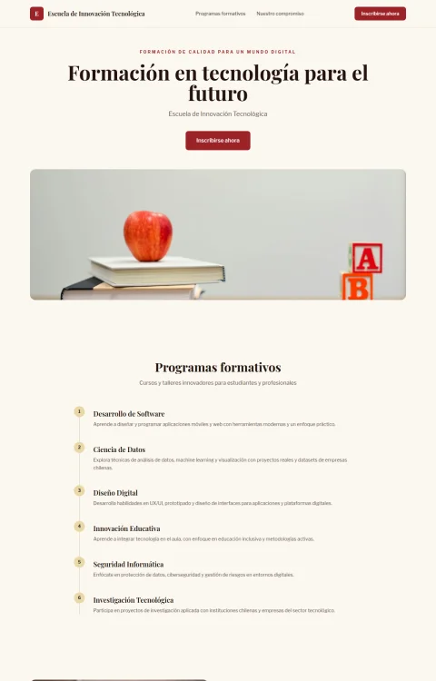 Diseño web Innovación Tecnológica para edu