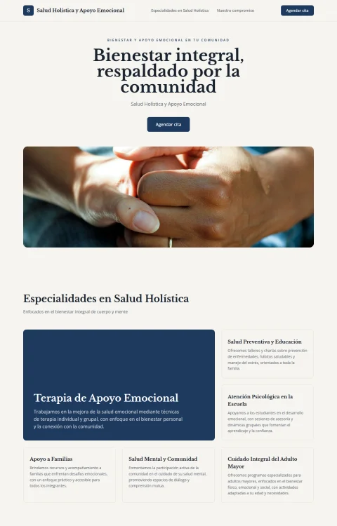 Diseño web Apoyo Emocional para salud