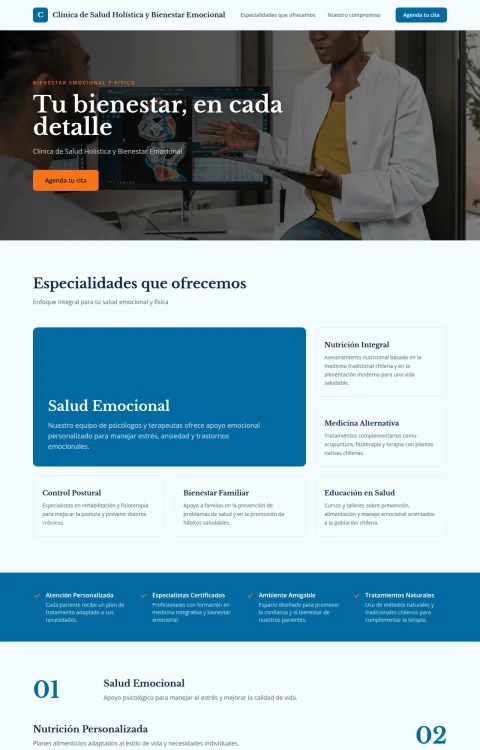 Diseño web Salud Holística para salud