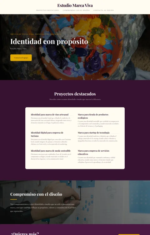 Diseño web Marca Viva para portfolio