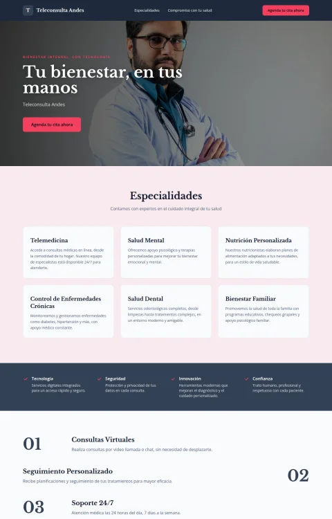 Diseño web Teleconsulta para salud