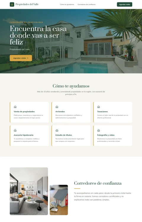 Diseño web Corredora del Valle para construccion