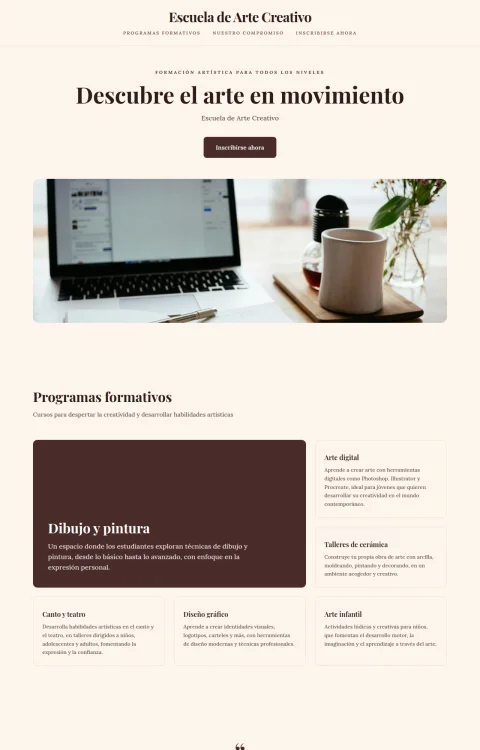 Diseño web Arte en Movimiento para edu