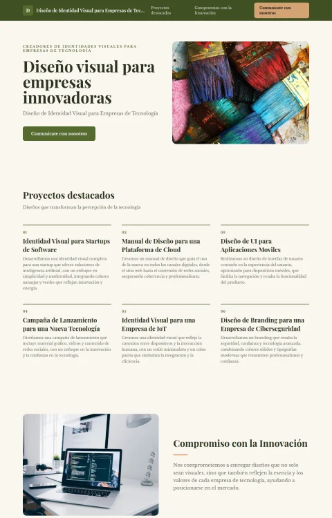 Diseño web Marca Tecnológica para portfolio