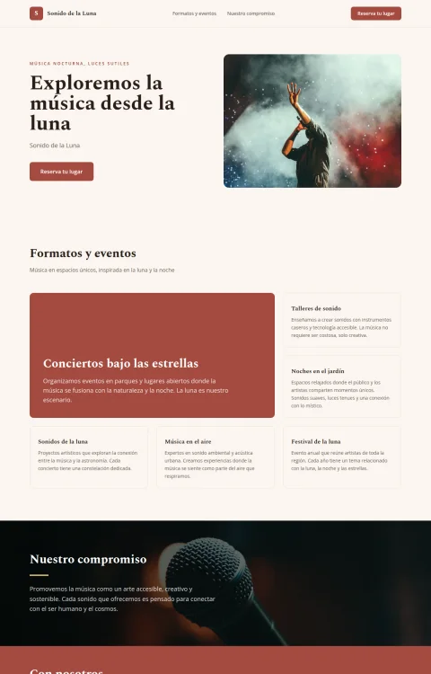 Diseño web Luna Musical para musica