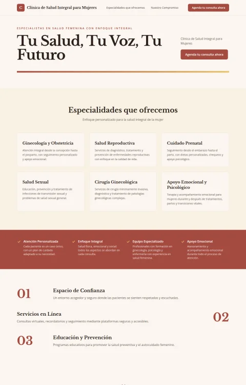 Diseño web Salud Femenina para salud