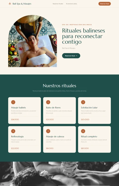 Diseño web Ritual Bali para tu salón