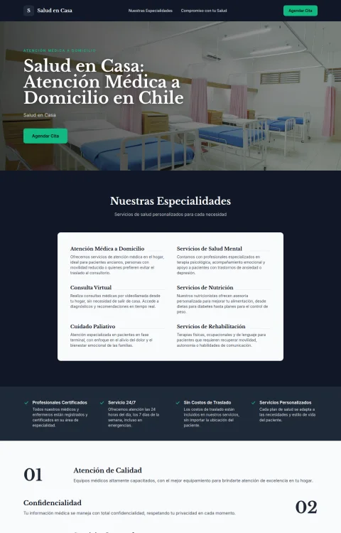 Diseño web Médico a Domicilio para salud