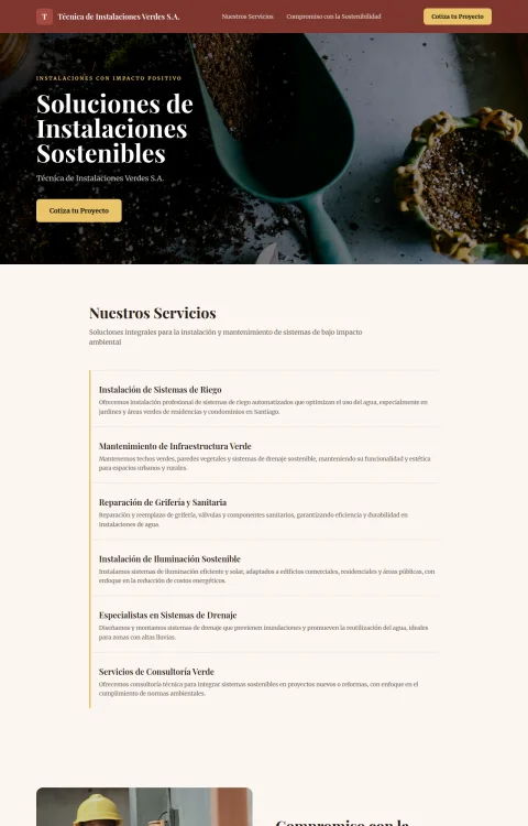 Diseño web Instalaciones Verdes para servicios