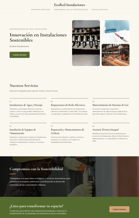 Diseño web EcoRed para servicios