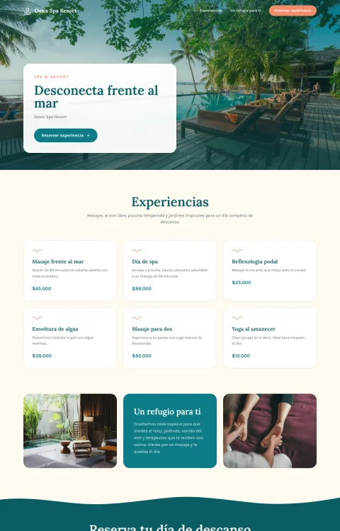 Diseño web Spa Frente al Mar para tu salón