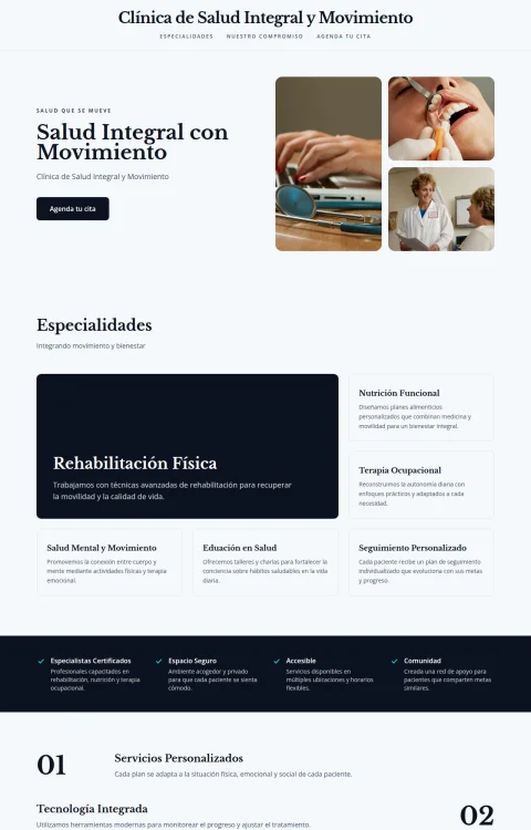 Diseño web Salud en Movimiento para salud