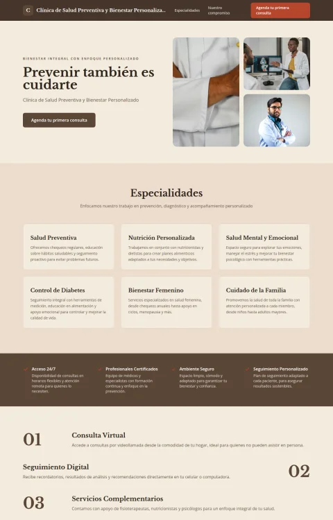 Diseño web Salud Preventiva para salud