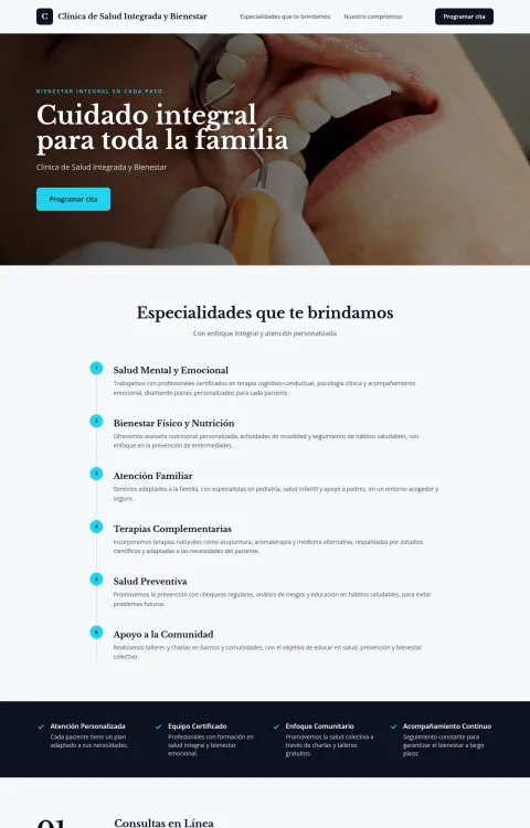 Diseño web Cuidado Integral para salud