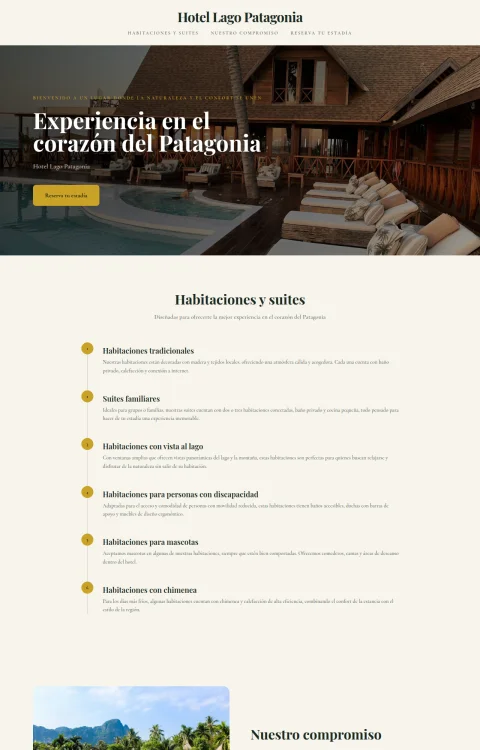 Diseño web Lago Patagonia para hotel