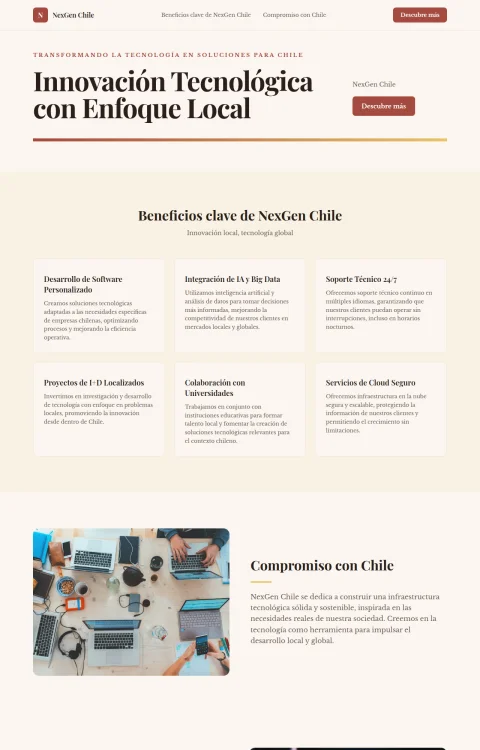Diseño web NexGen para landing