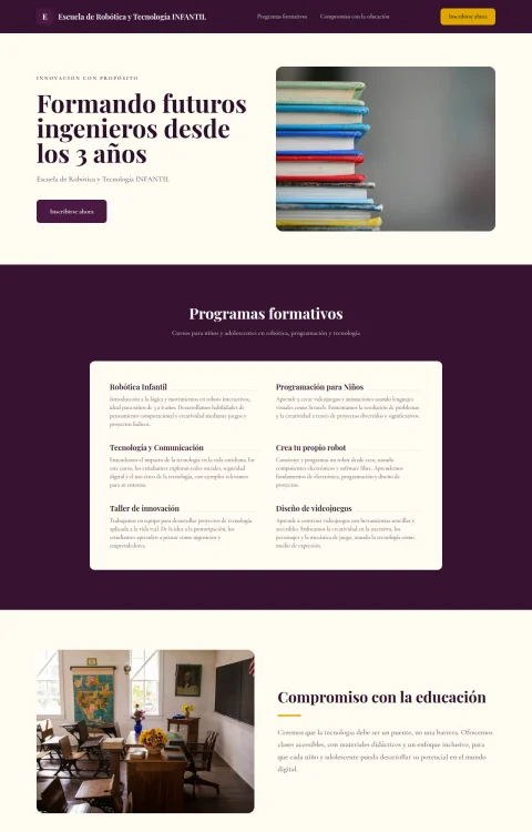 Diseño web Robótica Infantil para edu