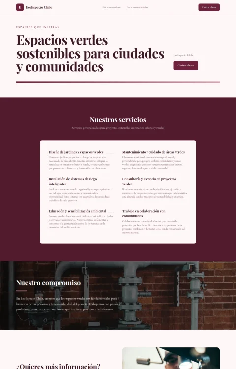 Diseño web EcoEspacio para servicios