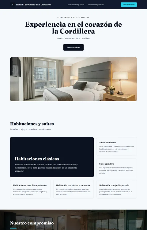 Diseño web Encuentro Cordillerano para hotel