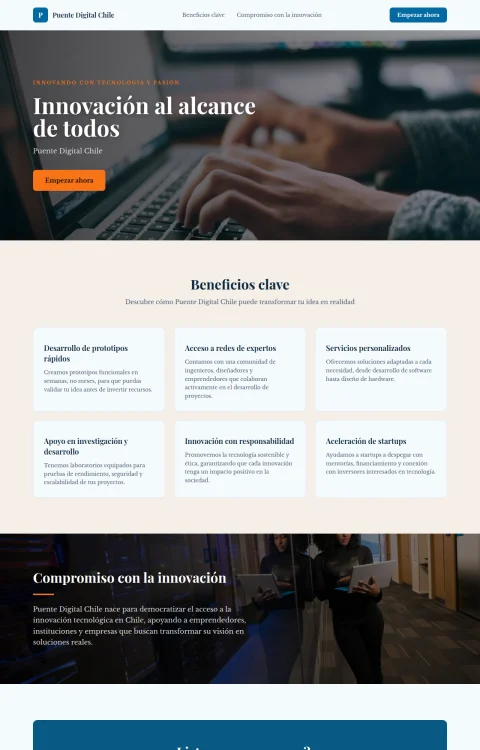 Diseño web Puente Digital para landing