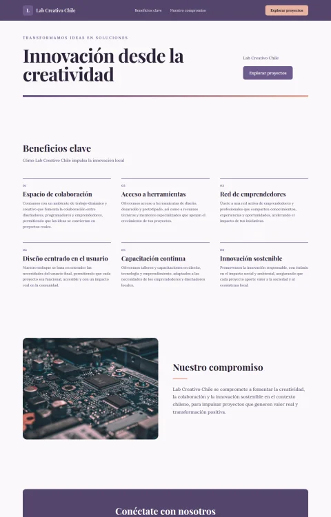 Diseño web Lab Creativo para landing