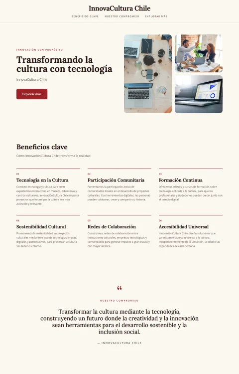 Diseño web Cultura Digital para landing