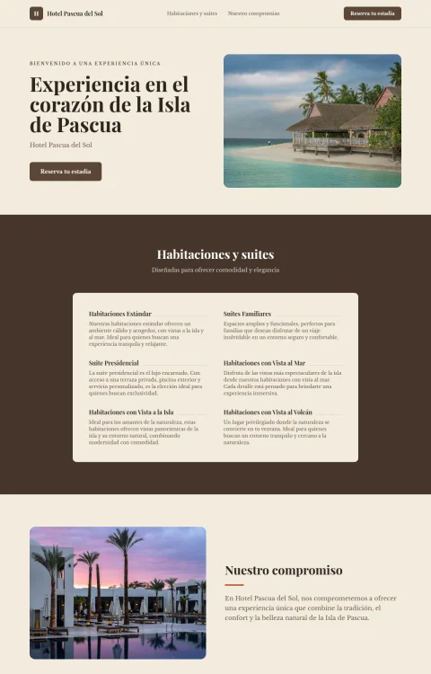Diseño web Sol de Pascua para hotel