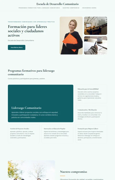 Diseño web Líderes Comunitarios para edu