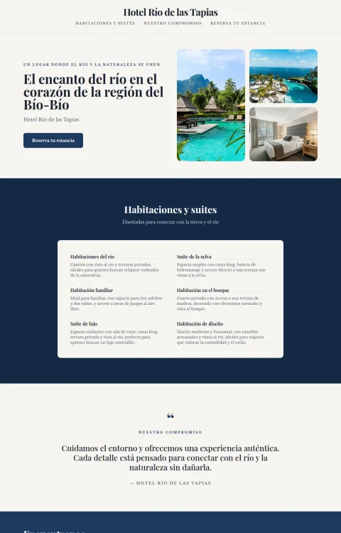 Diseño web Río del Biobío para hotel