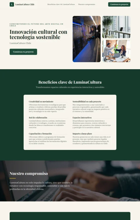 Diseño web Arte Digital Sostenible para landing