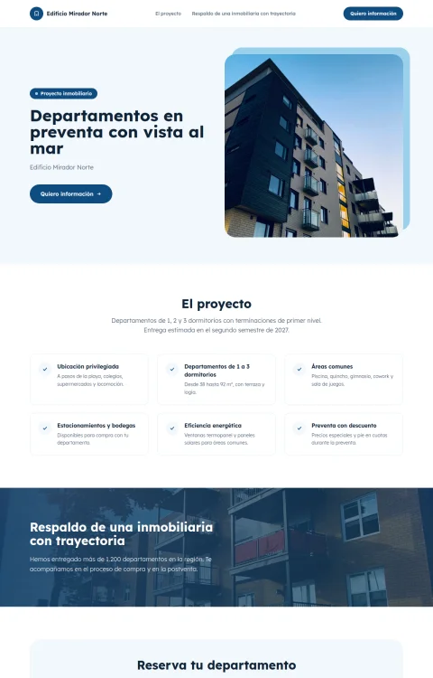 Diseño web Proyecto Inmobiliario para construccion
