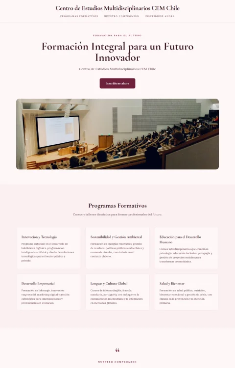 Diseño web Formación Integral para edu